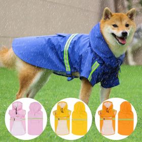 Pet raincoat for large and small dog; PU waterproof big dog raincoat; outdoor reflective dog raincoat (colour: Pink, size: Xl)